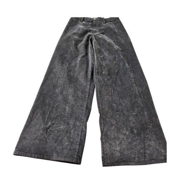 Womens High-Rise Flocked Sailor Wide Leg Ankle Jeans Universal Thread 8 Y2K - Picture 1 of 2